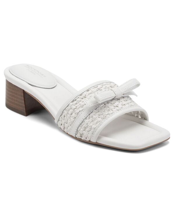 ロックポート レディース シューズ スリッポン・ローファー サンダル Rockport Womens Clarice Square Toe SlipOn Dressandals White ホワイト