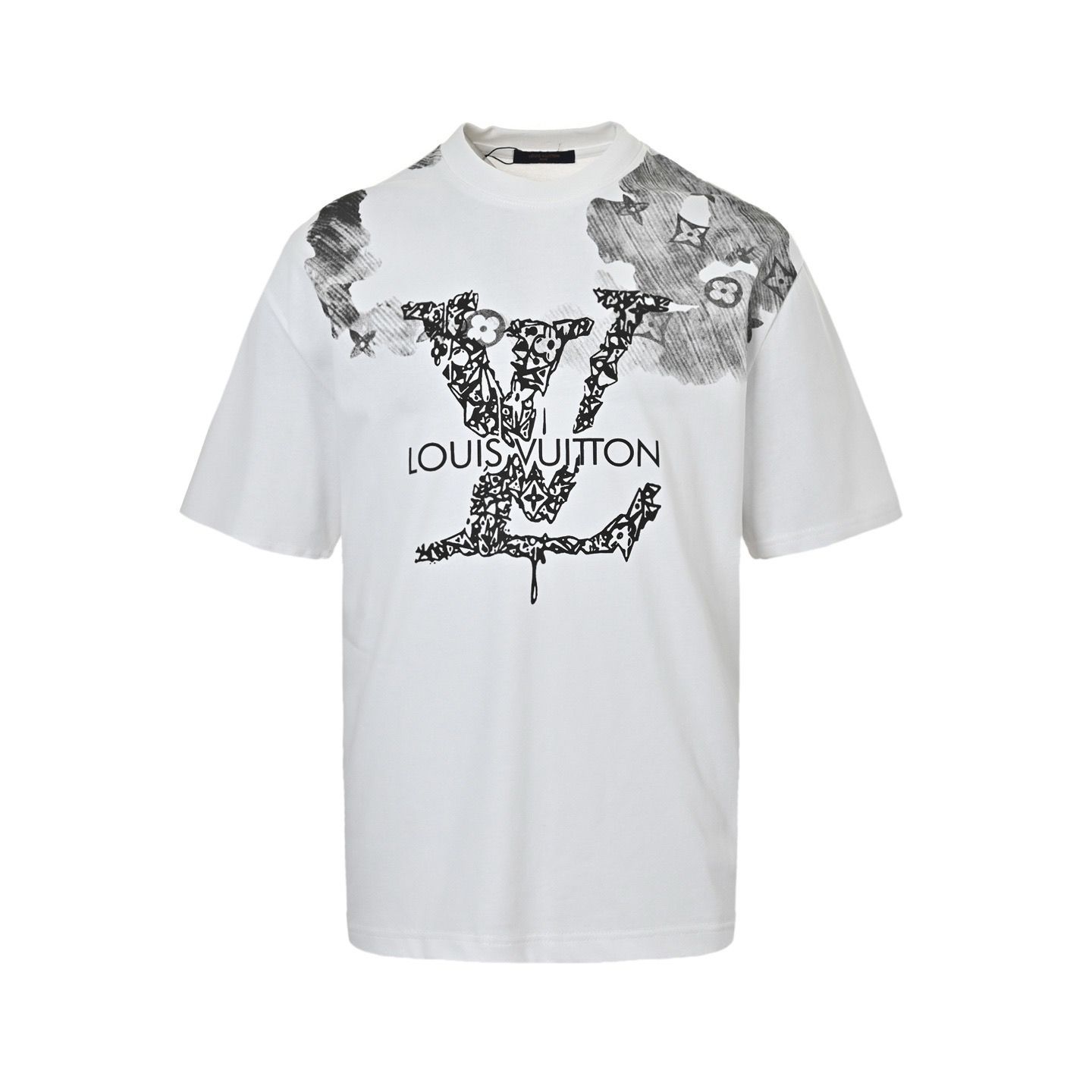 【今日特価】Louis Vuitton 水墨暈染レタープリント T シャツ