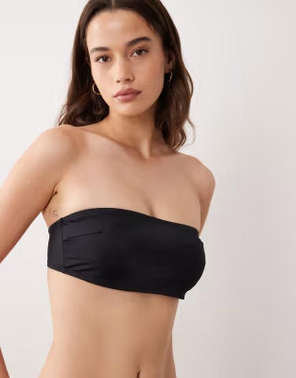 エイソス レディース 水着 トップのみ ASOS DESIGN Fuller Bust Maya St Lucia bandeau bikini top withidden underwire Bla