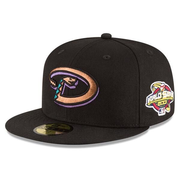ニューエラ メンズ アクセサリー 帽子 ウール Mens New Era Black Arizona Diamondbacks 2001 World Series Wool 59FIFTY Fitte