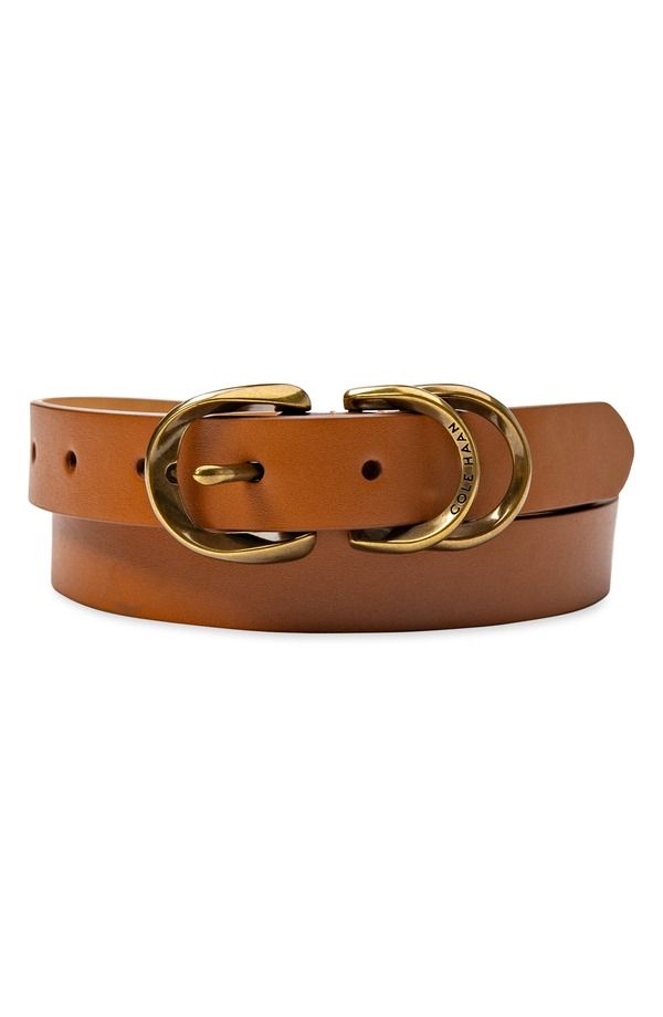 コールハーン レディース アクセサリー ベルト レザー Cole Haan Triple Buckleather Beltan タン