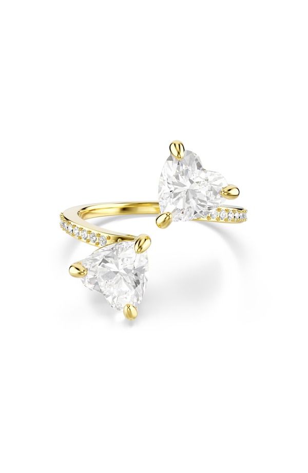 スワロフスキー レディース アクセサリー 指輪 Swarovski Mesmera Hearts Bypass Ring White Gold ホワイト