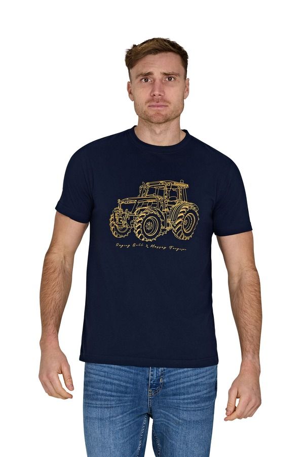 ライジングブル メンズ トップス Tシャツ Raging Bull MF Tractor TShirt Navy ネイビー