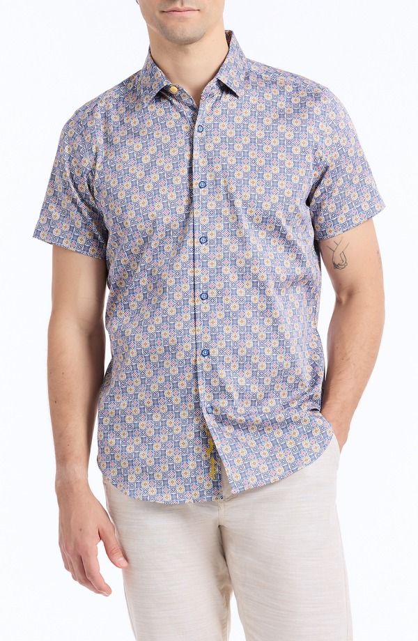 ロバートグラハム メンズ トップス シャツ プリント Robert Graham Kinloch Print Woven ButtonUp Shirt Multi Blue ブルー