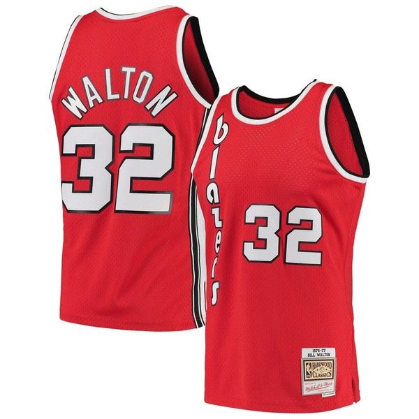 ミッチェルネス メンズ トップス シャツ ブレザー ジャージー Mens Mitchell Ness Bill Walton Red Portland Trail Blazers 197677 Har