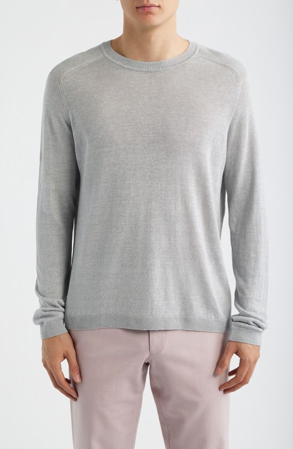 ジャックビクター メンズ トップス Tシャツ クルーネック シルク リネン Jack Victor Cormack Long Sleeve Crewneck Linen Silk Pullover L