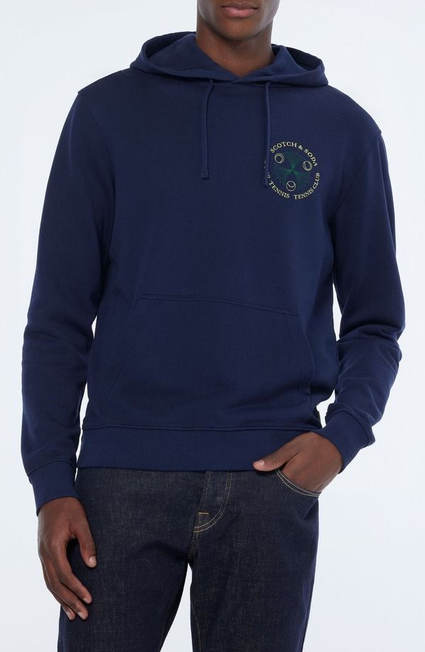 スコッチアンドソーダ メンズ アウター パーカー・スウェット コットン グラフィック Scotch Soda Scribble Cotton Graphic Hoodie Navy ネイビー