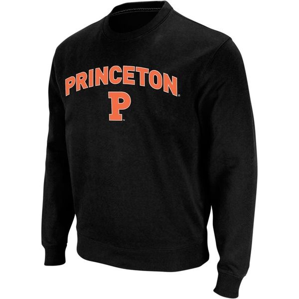 コロシアム メンズ アウター パーカー・スウェット クルーネック シャツ ロゴ Mens Colosseum Black Princeton Tigers Arch Logo Crew Neck Sw