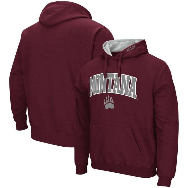 コロシアム メンズ アウター パーカー・スウェット ロゴ Mens Colosseumaroon Montana Grizzlies Arch and Logo Pullover Hoodie Mar