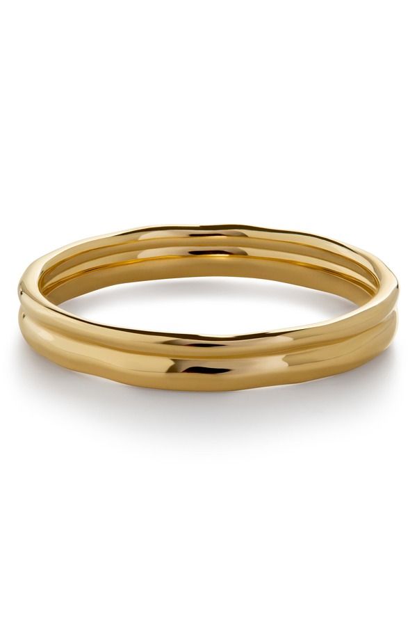 モニカヴィナダー レディース アクセサリー 指輪 Monica Vinader Siren Muse Double Band Ring 18K Gold Vermeil ゴールド