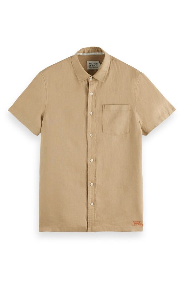 スコッチアンドソーダ メンズ トップス シャツ リネン Scotch Soda LInen Short Sleeve ButtonUp Shirtannin