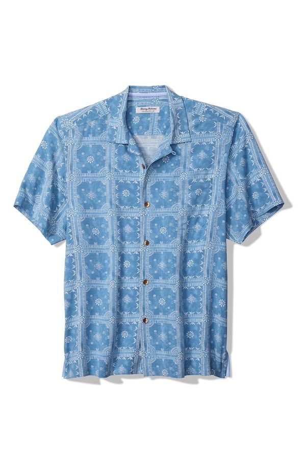 トッミーバハマ メンズ トップス シャツ Tommy Bahama Veracruz Cay Bandana Breeze Camp Shirt Dusk Blue ブルー