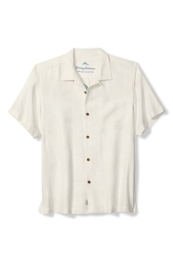 トッミーバハマ メンズ トップス シャツ シルク 刺繍 Tommy Bahama Toucantina Embroidered Silk Camp Shirt Continental