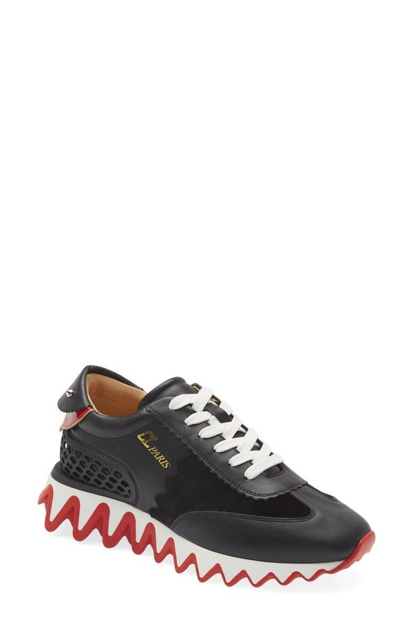 クリスチャン・ルブタン レディース シューズ スニーカー Christian Louboutin Loubishark Sneaker Black Red ブラック