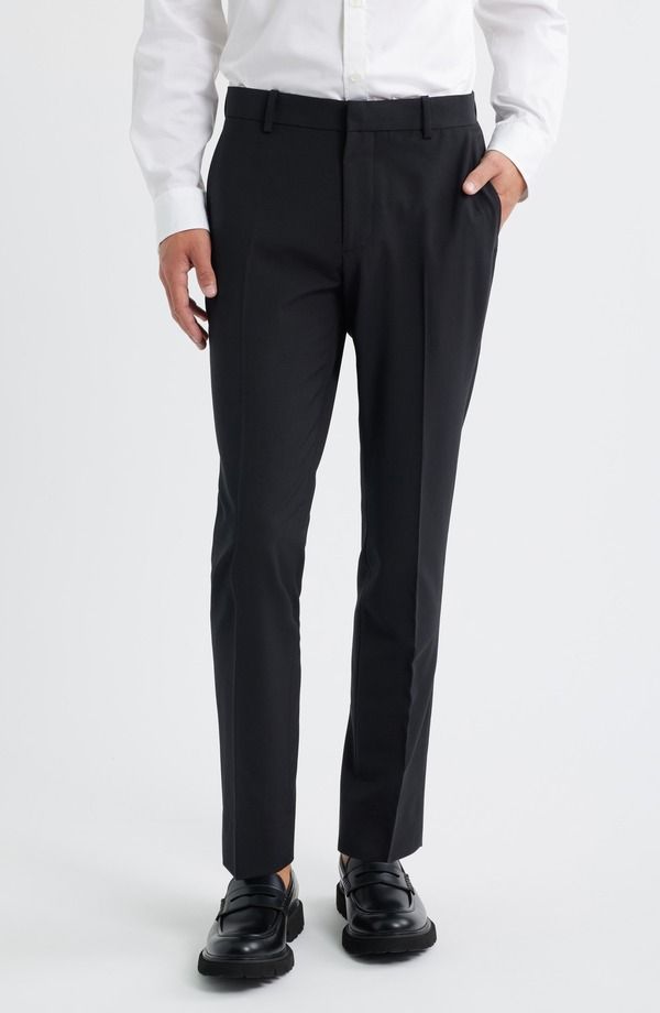 オープンエディット メンズ ボトムス カジュアルパンツ Open Edit Skinny Fit Suit Pants Black Caviar ブラック