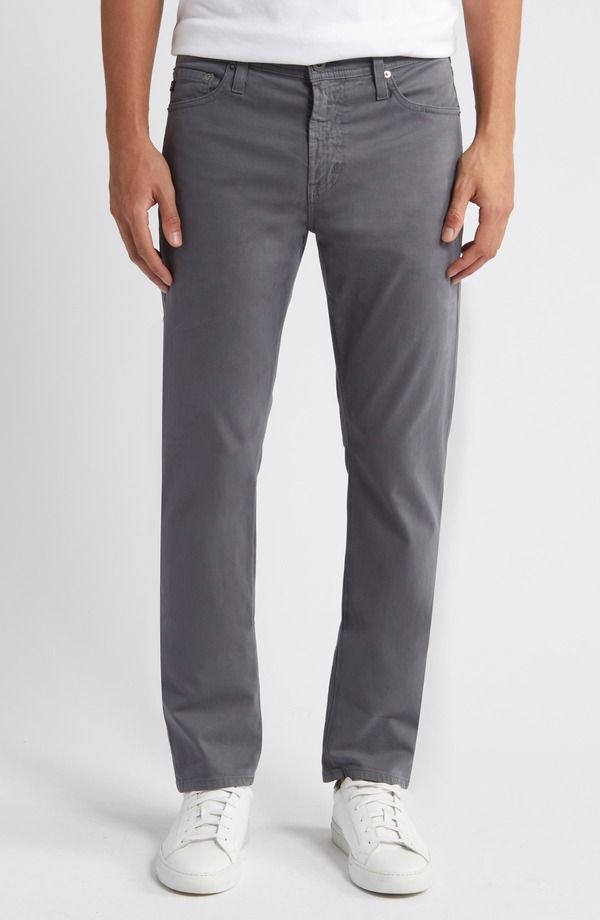 エージー メンズ ボトムス カジュアルパンツ Tシャツ AG Everett Stretch Sateen Slim Straight Pants Folkestone Grey グレー