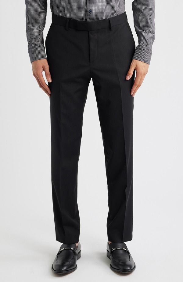 ボス メンズ ボトムス カジュアルパンツ ウール BOSS George Flat Front Wool Suit Pants Black ブラック