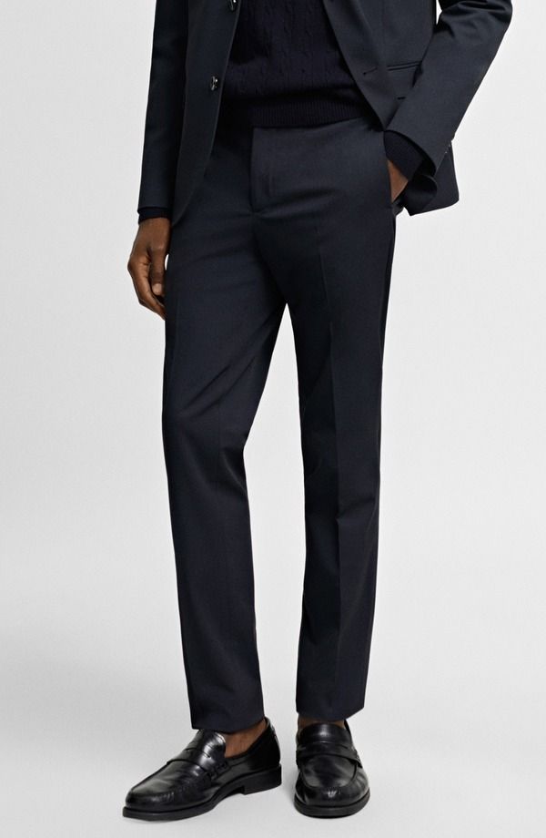 マンゴ メンズ ボトムス カジュアルパンツ MANGO Superslim Fit Suiting Pants Navy ネイビー