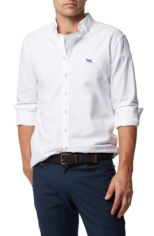 ロッドアンドグン メンズ トップス シャツ ダウン Rodd Gunnorth Island Solid ButtonDown Shirt Snow