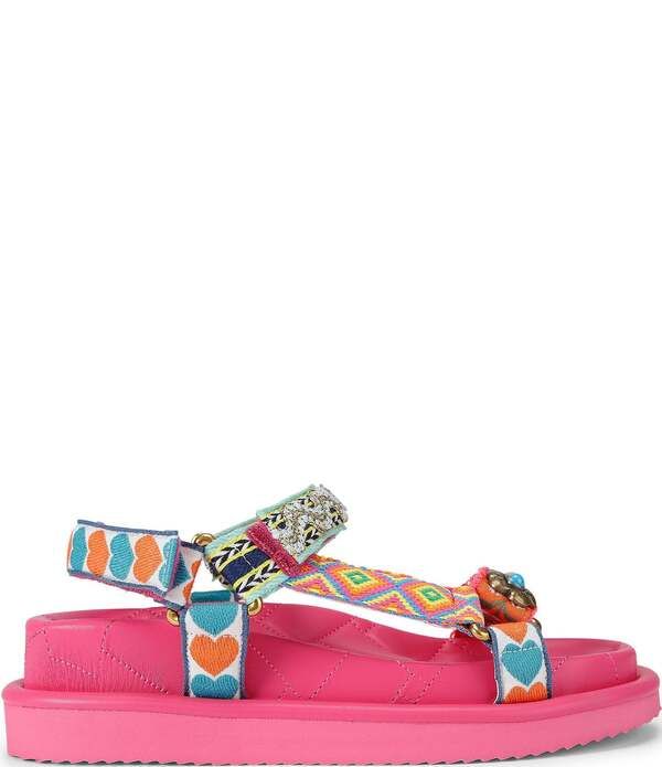 カートジェイガーロンドン レディース シューズ サンダル プリント ロゴ Kurt Geiger London Orson Multi Print Logo Slingback Sandals Bri