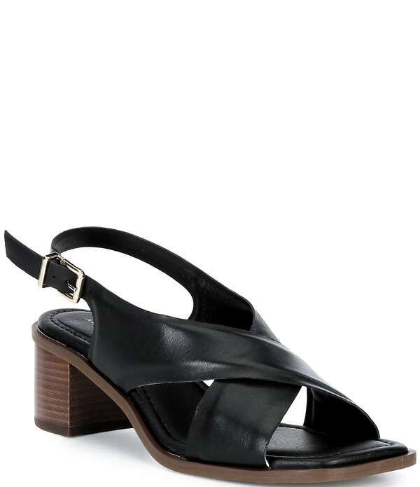 アレックスマリー レディース シューズ ヒール サンダル レザー Alex Marie Ryanne Leather Sling Back Stack Heel Sandals Black ブラック
