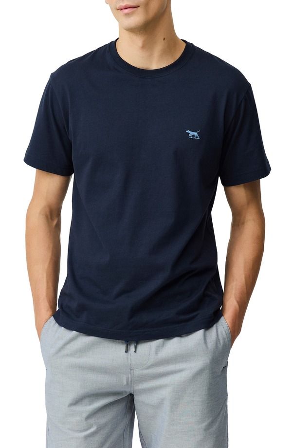 ロッドアンドグン メンズ トップス Tシャツ コットン Rodd Gunn The Gunn Tee 20 Sports Fit Cotton TShirt Midnight