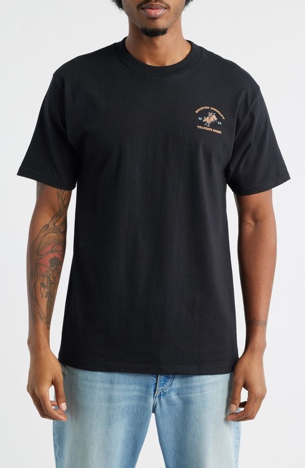 ブリクストン メンズ トップス Tシャツ グラフィック Brixton Danforth Graphic TShirt Black ブラック