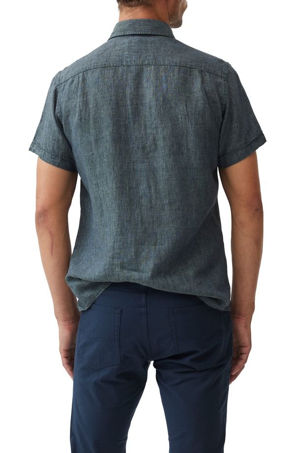 ロッドアンドグン メンズ トップス シャツ リネン Rodd Gunn Palm Beach Sports Fit Short Sleeve Linen ButtonUp Shirt Ash アッシュ