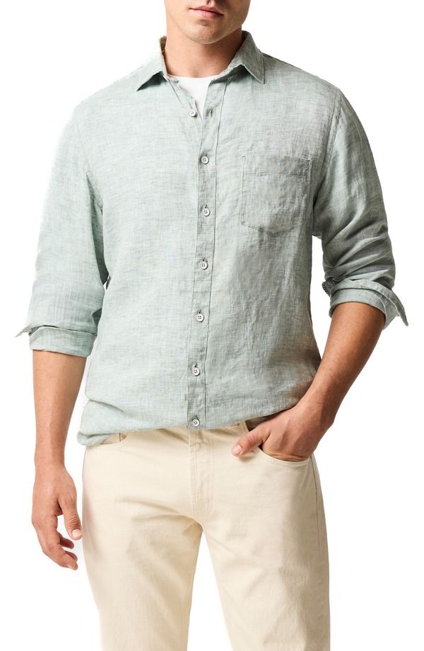 ロッドアンドグン メンズ トップス シャツ リネン Rodd Gunn Coromandel ButtonUp Linen Shirt Moss