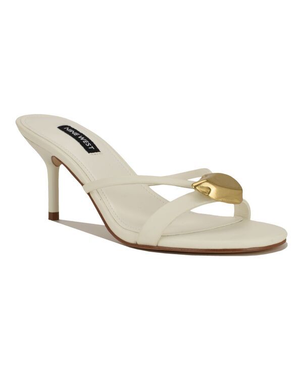 ナインウェスト レディース シューズ スリッポン・ローファー サンダル ヒール Nine West Womens Ernise Ornamented SlipOn Kitten Heel Sandal