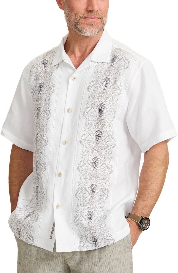 トッミーバハマ メンズ トップス シャツ リネン Tommy Bahama Noble Pineapple Vines Artist Linen ButtonUp Shirt Antique Crea