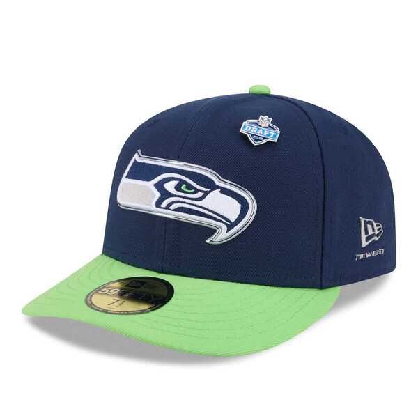 ニューエラ メンズ アクセサリー 帽子 Mens New Era College NavyNeon Green Seattle Seahawks 2026 NFL Draft PreCurved 59