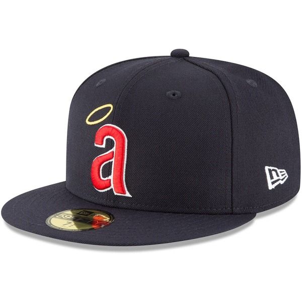 ニューエラ メンズ アクセサリー 帽子 ウール Mens New Era Navy Californiangels Cooperstown Collection Wool 59FIFTY Fitted