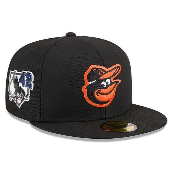 ニューエラ メンズ アクセサリー 帽子 Mens New Era Black Baltimore Orioles 2026 Jackie Robinson Day 59FIFTY Fitted Hat