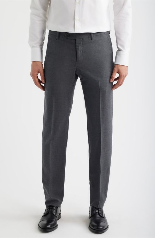 ベール メンズ ボトムス カジュアルパンツ ウール Berle Flat Frontropical Weight Wool Dress Pants Banker Gray グレー