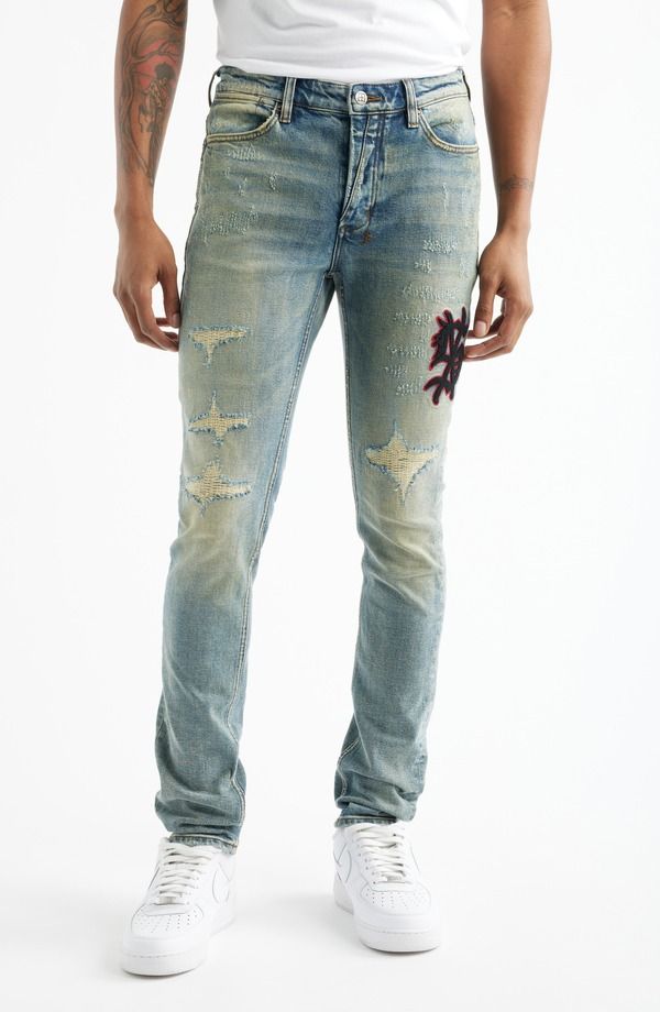 スビ メンズ ボトムス デニムパンツ ジーンズ Ksubi Van Winkle Bleu Monday Repair Skinny Jeans Denim デニム