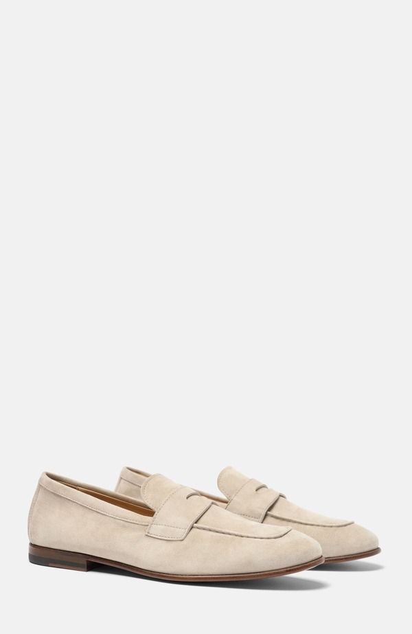 スカロッソ メンズ シューズ スリッポン・ローファー SCAROSSO Gregory Loafers Cream Suede クリーム
