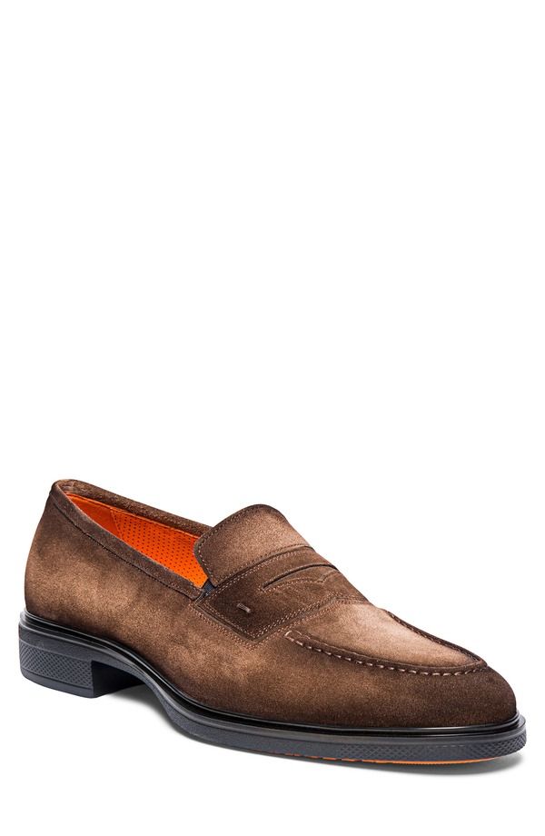 サントーニ メンズ シューズ スリッポン・ローファー Santoni Easy Penny Loafer BrownS50 ブラウン