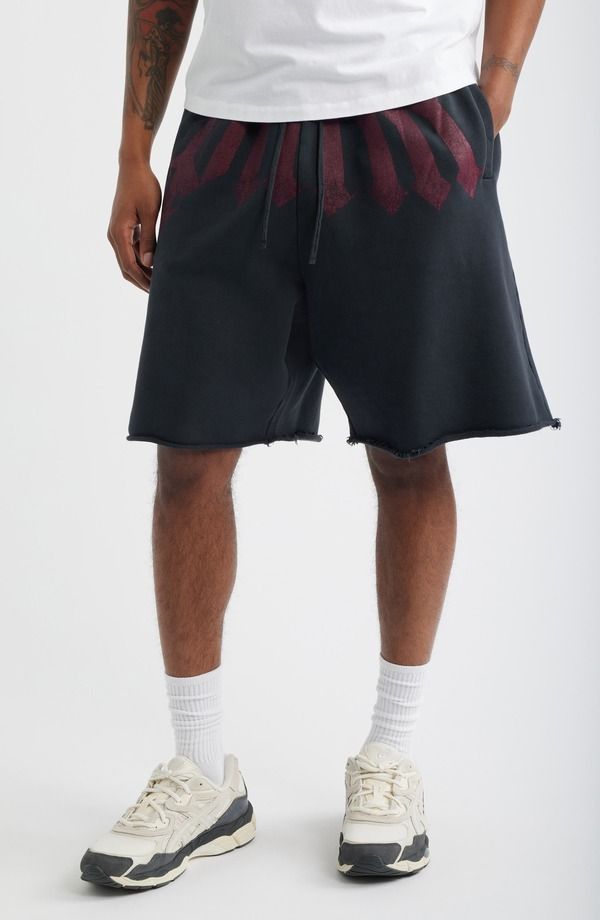 パーム・エンジェルス メンズ ボトムス ハーフパンツ・ショーツ ショートパンツ ロゴ グラフィック Palm Angels Big Logo Graphic Sweat Shorts Black Bu