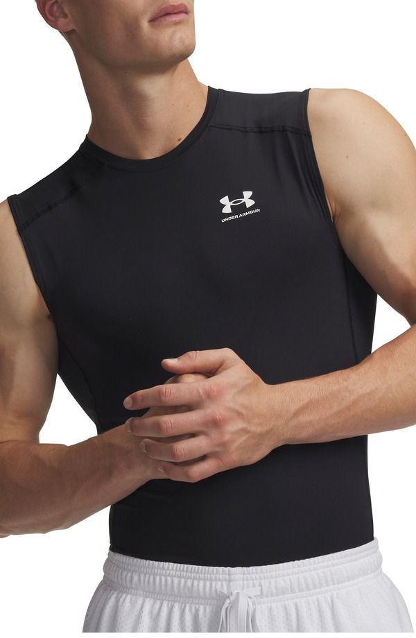 アンダーアーマー メンズ トップス Tシャツ Under Armour HeatGear Compression Tank Black ブラック