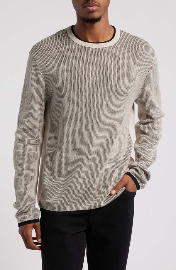 ラグアンドボーン メンズ アウター パーカー・スウェット クルーネック セーター コットン rag bone Harvey Crewneck Cotton Sweater Grey グレー