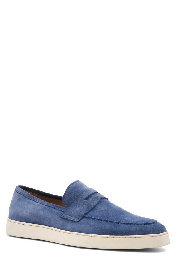 ブルーノマグリ メンズ シューズ スリッポン・ローファー Bruno Magli Prato Penny Loafer Blue Suede ブルー