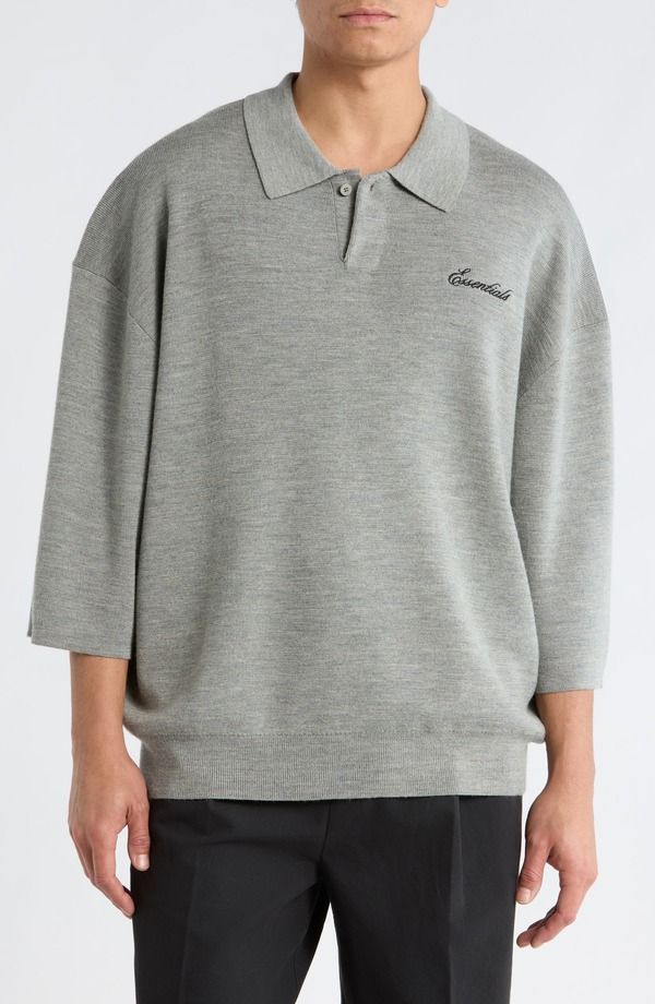 フィアオブゴッド メンズ アウター パーカー・スウェット ポロシャツ ウール セーター Fear of God Essentialsignature Wool Polo Sweater Concret