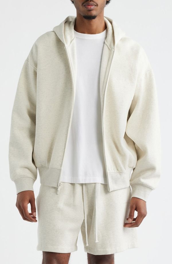 フィアオブゴッド メンズ アウター パーカー・スウェット Fear of God Essentialsignature Classic Fit Zip Hoodie Oatmeal Heather L