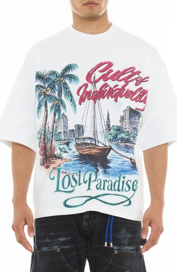 カルト オブ インディビジュアリティ メンズ トップス Tシャツ グラフィック Cult of Individuality Lost Paradise Oversize Graphic TShirt