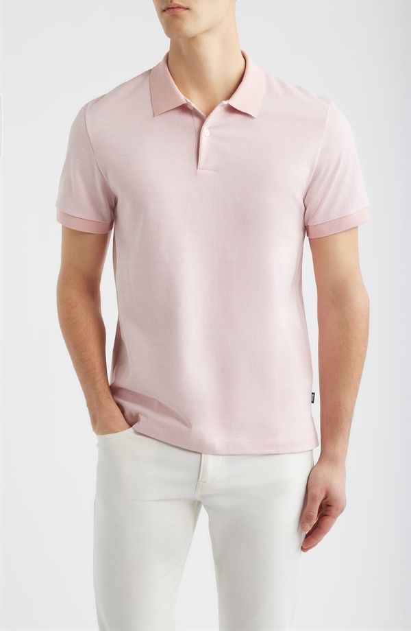 ボス メンズ トップス ポロシャツ コットン BOSS Parlay Cotton Piqu Polo Light Pastel Pink ピンク