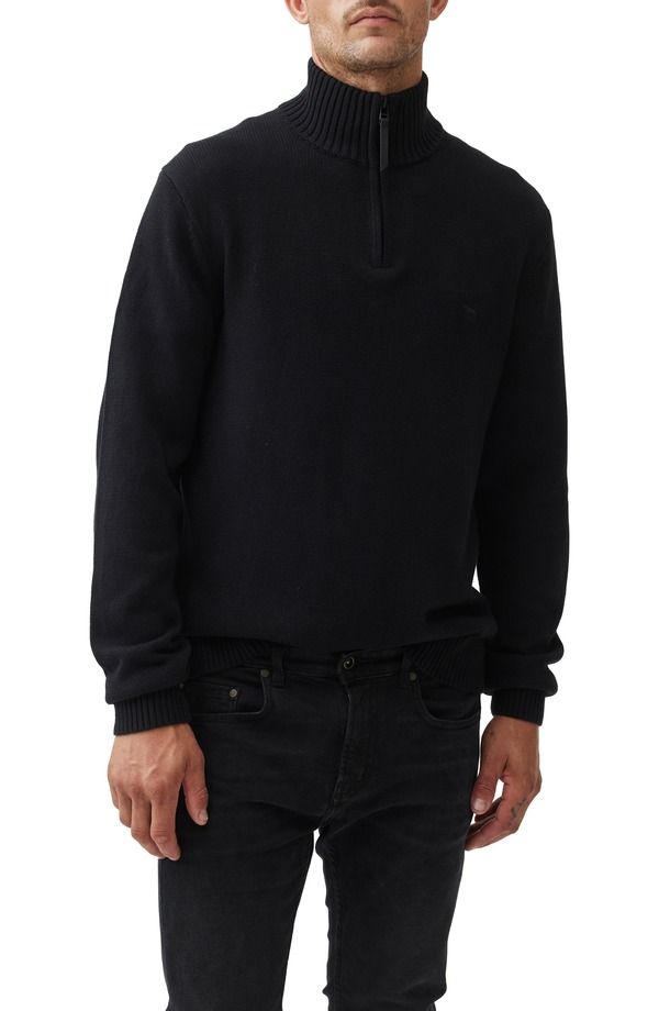 ロッドアンドグン メンズ アウター ニット・セーター ハーフジップ Rodd Gunn Merrick Bay Quarter Zip Sweater Onyx