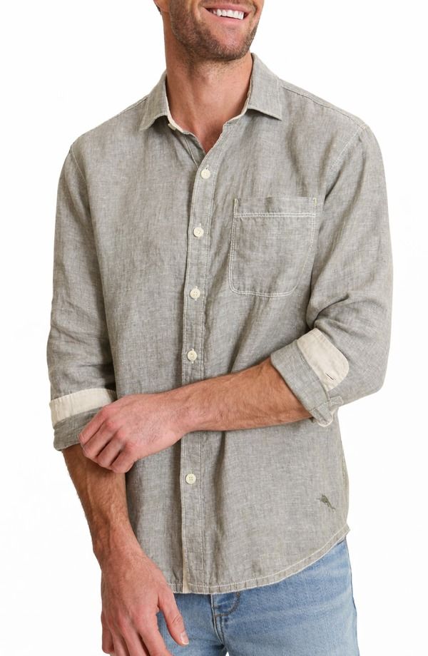 トッミーバハマ メンズ トップス シャツ リネン Tommy Bahama Paradise Breezer Linen ButtonUp Shirt Natural