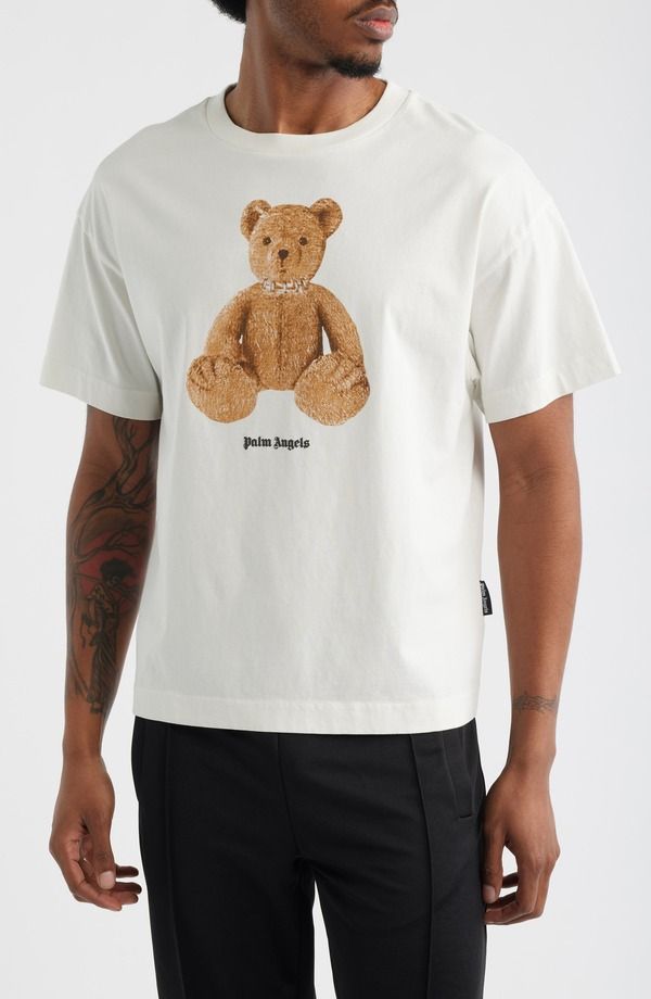 パーム・エンジェルス メンズ トップス Tシャツ レギュラーフィット コットン グラフィック Palm Angels Bearegular Fit Cotton Graphic TShirt Off