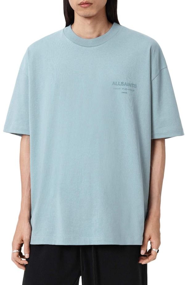 オールセインツ メンズ トップス Tシャツ クルーネック AllSaints Xander Crewneck TShirt Salton Blue ブルー